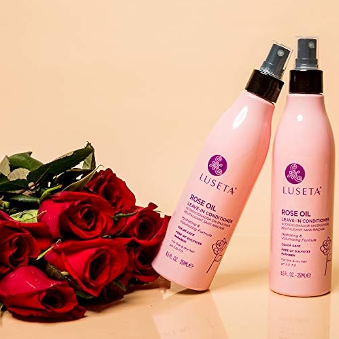 Luseta ROSE OIL LEAVE IN CONDITIONER FOR FINE & DRY HAIR,NOURISHING,MOISTURE,VOLUME,SILICONE-FREE,251ML - Image 3